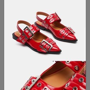 Steve Madden graya red parent ballet flats